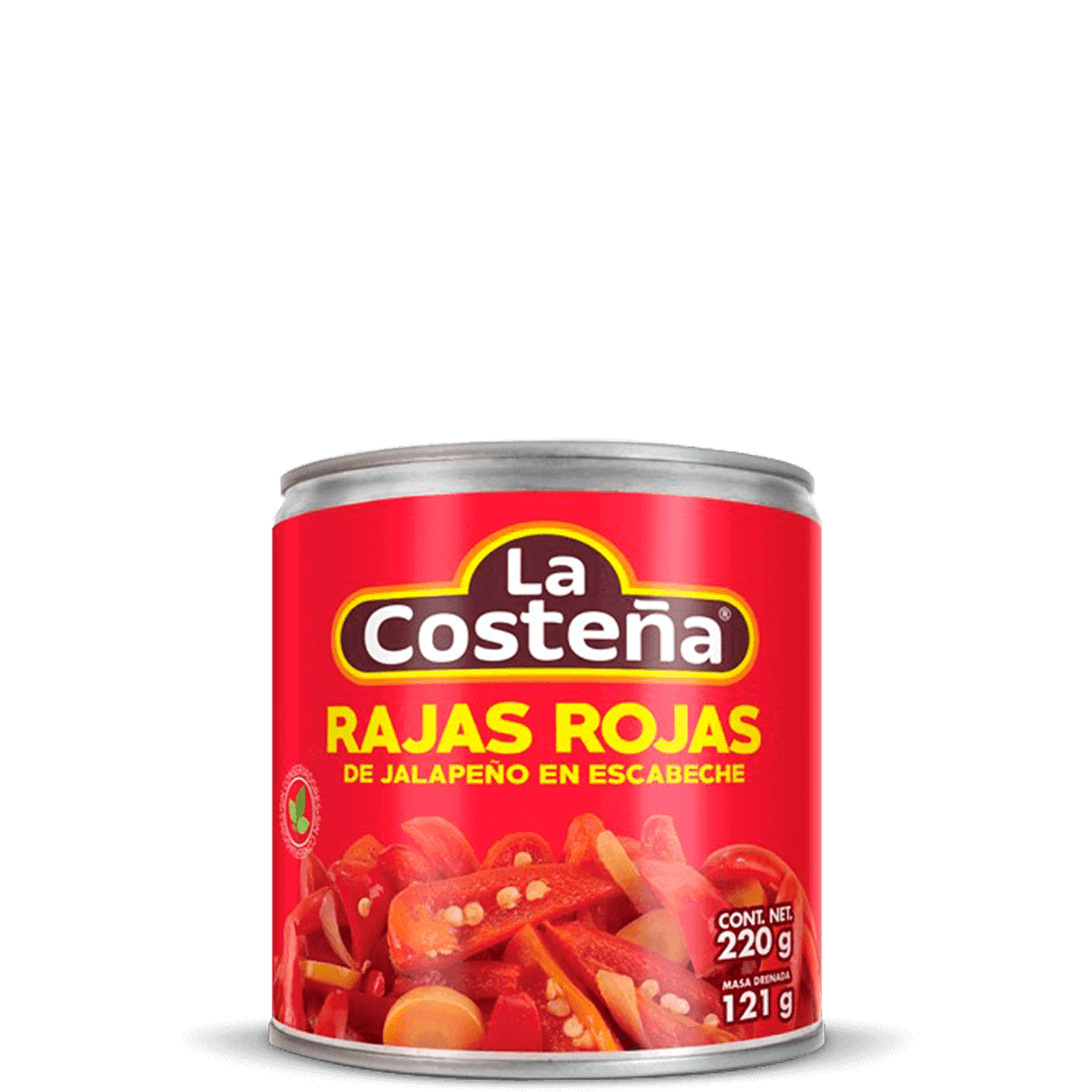 Jalapeños Rajas Rojas 220g / La Costeña