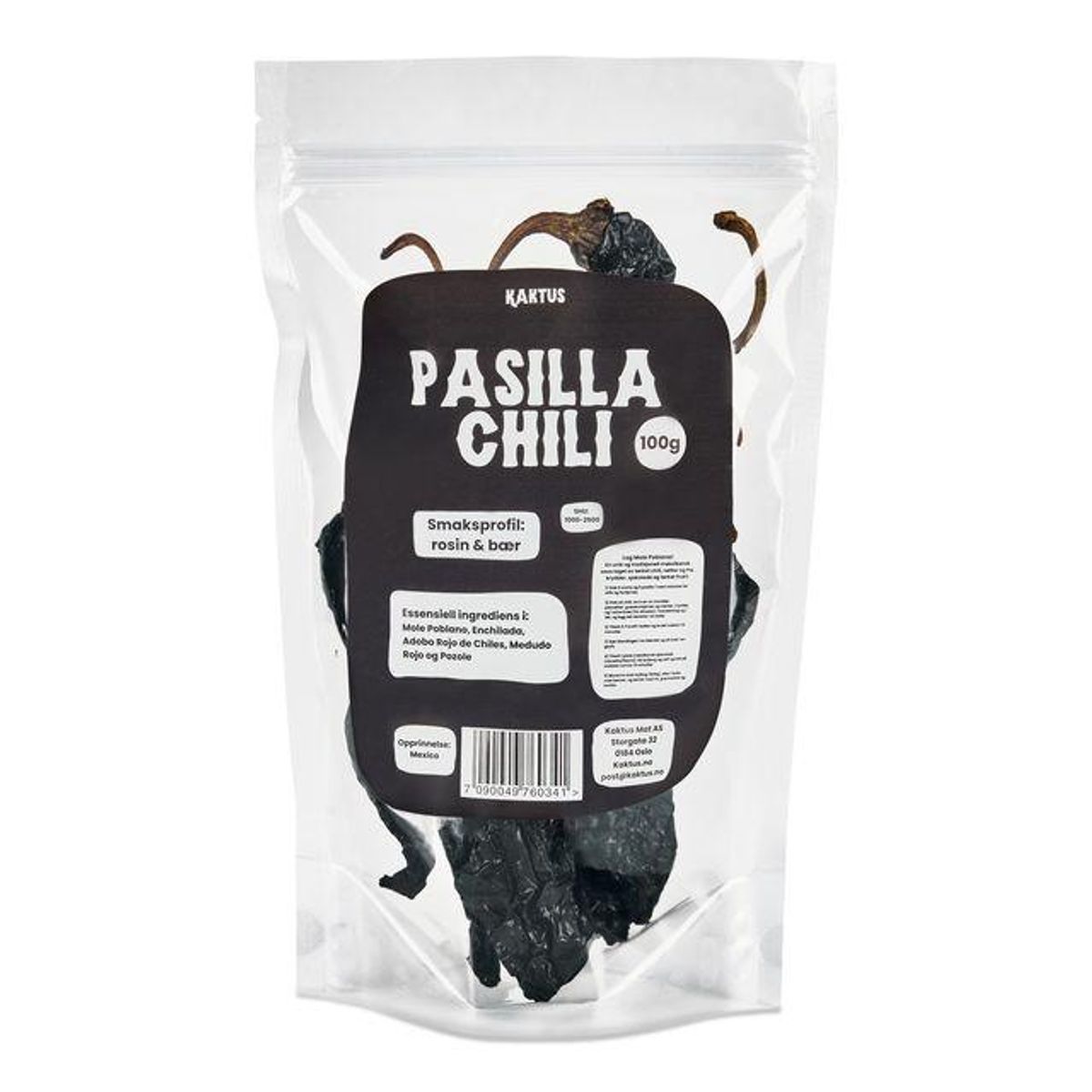 Tørket Pasilla Chili 100g / Kaktus