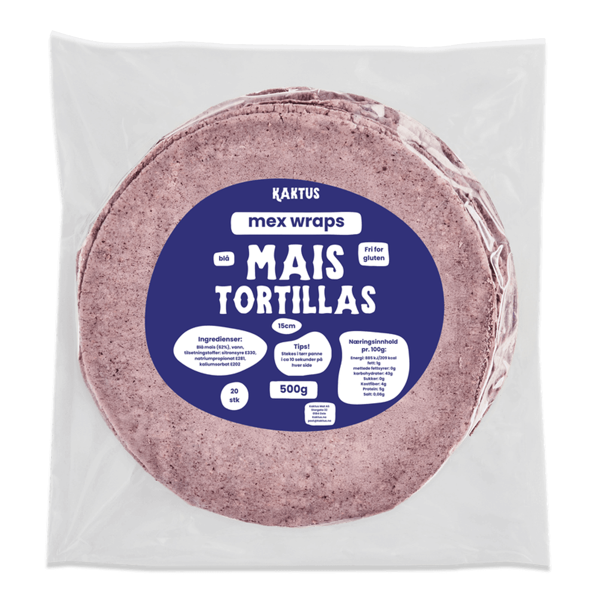 Blå Maistortillas 15cm 500g / Kaktus